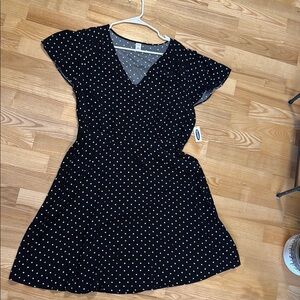 Old Navy Black and White Polka Dot Dress